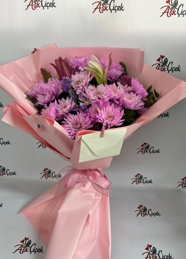 Pembe Krizanten Buketi