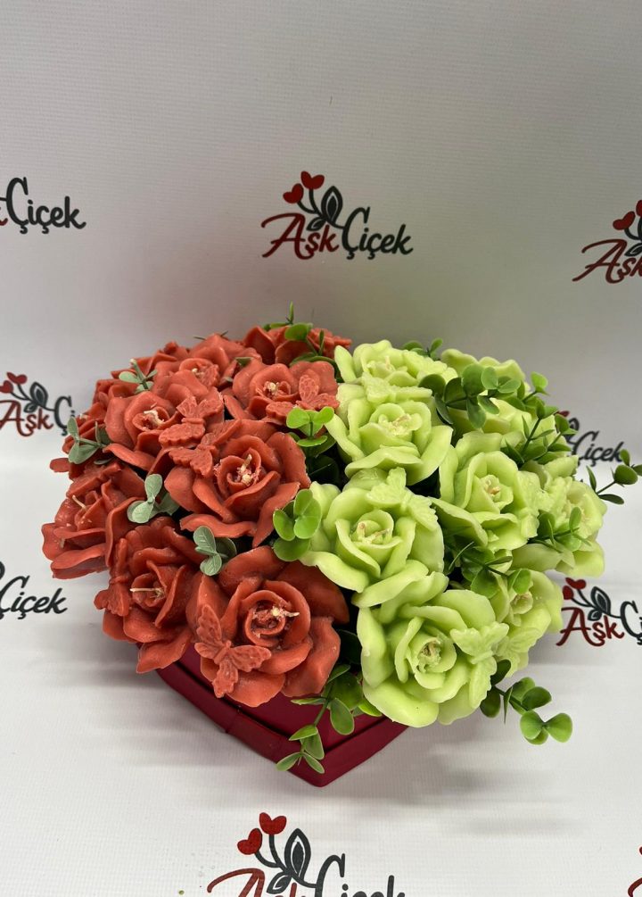 Gül Kalpli Kokulu Mum