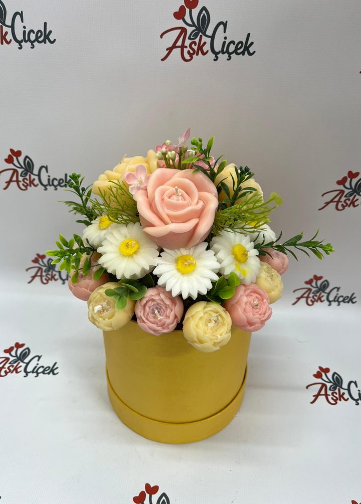 Pembe Tonlu Kokulu Mum